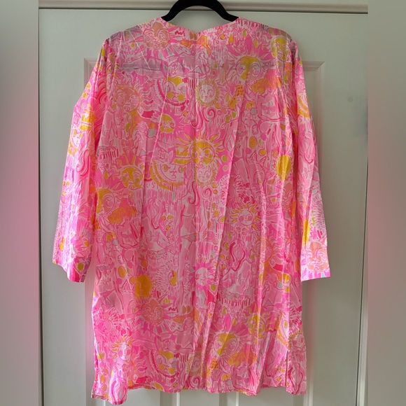 Lilly Pulitzer Marco Island Tunic SZ M Pink Pout More Kinis In The Keys - Picture 4 of 16